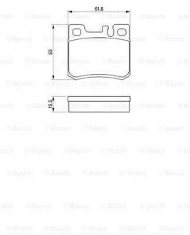 Тормозные колодки дисковые, к-кт. BOSCH 0986424358