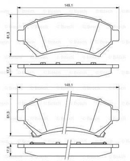 Гальмівні колодки перед. дискові Opel Sintra 2.2-3.0 -99 BOSCH 0986424466