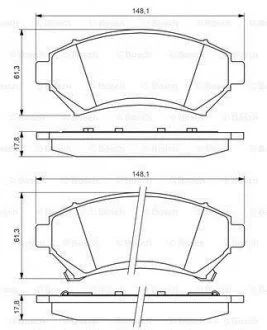 Тормозные колодки перед. дисковые Opel Sintra 2.2-3.0 -99 BOSCH 0986424466
