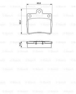 Комплект тормозных колодок, дисковый тормоз BOSCH 0 986 424 497 (фото 1)