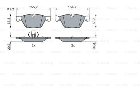 ДИСКОВI КОЛОДКИ ПЕРЕДНI BOSCH 0 986 424 621