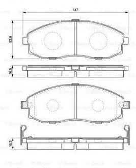 Тормозные колодки дисковые HYUNDAI H-1 -02 BOSCH 0986424670