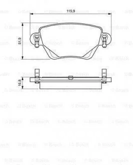 Комплект гальмівних колодок, дискове гальмо BOSCH 0 986 424 683 (фото 1)