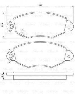 Комплект гальмівних колодок, дискове гальмо BOSCH 0 986 424 691 (фото 1)