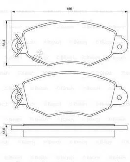 Комплект гальмівних колодок, дискове гальмо BOSCH 0 986 424 691 (фото 1)