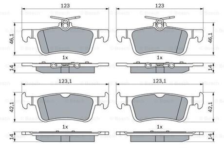 ДИСКОВI КОЛОДКИ ЗАДНI BOSCH 0 986 424 866