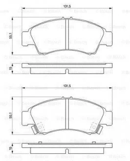 Комплект тормозных колодок, дисковый тормоз BOSCH 0 986 461 126 (фото 1)