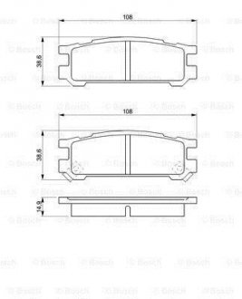 Гальмівні колодки дискові SUBARU SVX 3.3i/Impreza/Legacy -98 BOSCH 0986461143 (фото 1)