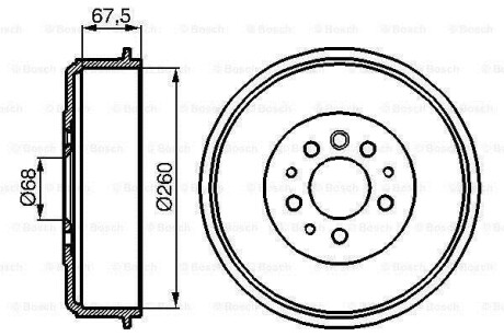 Гальмівний барабан VW T4 \'\'90-03 BOSCH ="0986477046" (фото 1)