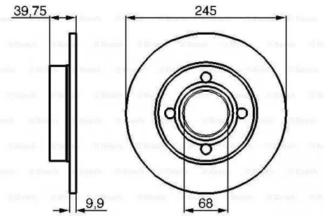 Диск гальмівний зад. Audi 80/90 Quattro BOSCH 0986478216