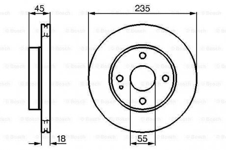 Тормозной диск MAZDA 121/121/Metro/323/MX-5 \'\'F BOSCH 0986478241