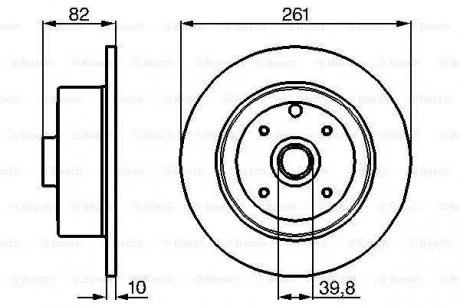 OPEL Диск тормозной задний Kadett E,Vectra A 2.0 87- BOSCH 0986478328