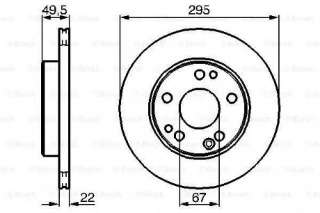 Диск тормозн. вент. передн. DB W124 (295*22) BOSCH 0986478525