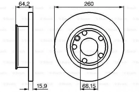 Тормозной диск VW California, Caravelle, Multivan, Transporter T4 F BOSCH 0986478547