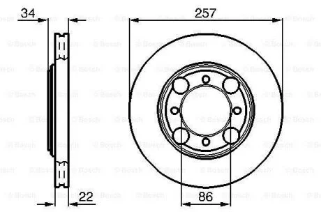 Диск гальмівний передній BOSCH 0986478675