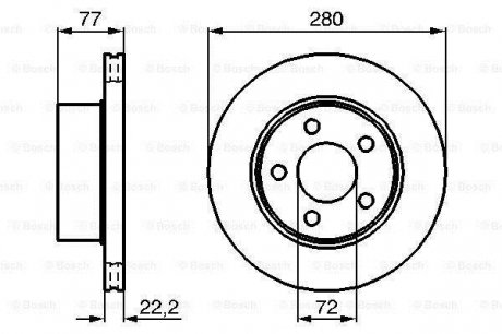 JEEP Диск торм. пер. Cherokee -01 BOSCH 0986478694