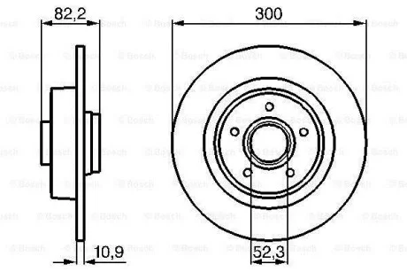 Диск гальмівний RENAULT \'\'R \'\'2.0-3.5 \'\'02-09 - знято з вир-ва BOSCH ="0986478971"