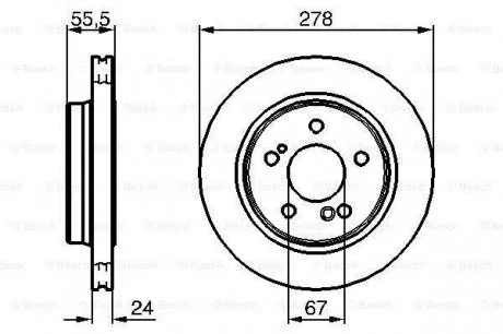 DB Тормозной диск задн.W124/203/210 3.6/4.2 BOSCH 0986479133
