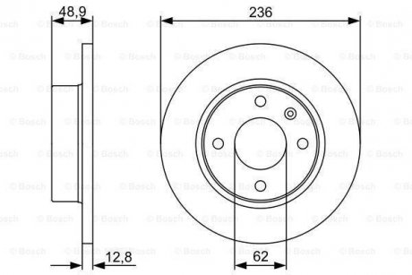 Тормозной диск BOSCH 0 986 479 491 (фото 1)