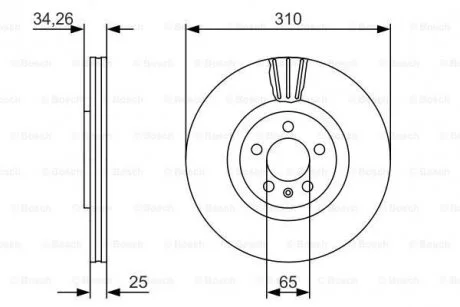 TARCZA HAM AUDI A3/ SKODA SUPERB/ VW BORA, GOLF IV 1.8, 3.2 98-15 PRZ?D BOSCH 0 986 479 642