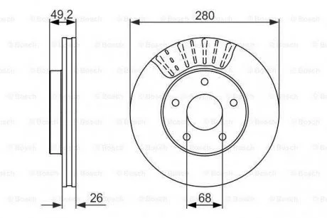 Тормозной диск NISSAN Maxima QX A32 ''F''97-00 BOSCH 0986479678