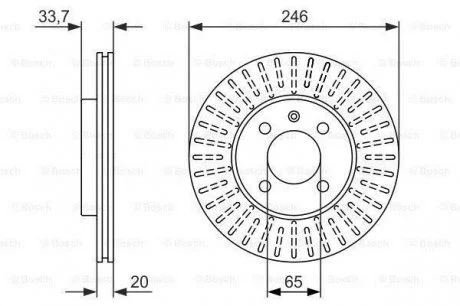 Тормозной диск VW/Golf/Caddy/Passat/Polo &quot;95-04 BOSCH 0986479853 (фото 1)