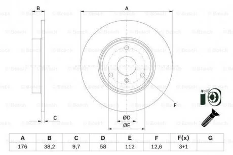 TARCZA HAM SMART FORTWO COUPE 1.0 07-, 0.8CDI 07- BOSCH 0 986 479 E74