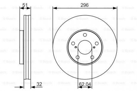 Тормозной диск LEXUS GS300/GS430/SC430 F'3,0-4,397-10 BOSCH 0986479R20 (фото 1)