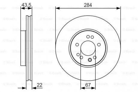 Гальмівний диск MB W201/W124 \'\'F PR2 BOSCH 0986479S15 (фото 1)