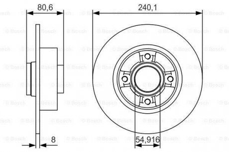 Тормозной диск RENAULT Clio/Megane/Modus/Twingo/Wind 'R'1.2-2.0'02>> PR2 BOSCH 0986479S37 (фото 1)