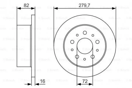 Тормозной диск CITROEN/FIAT/PEUGEOT Jumper/Ducato/Boxer D=79mm \&#039;\&#039;R &quot;94&gt;&gt; PR2 BOSCH 0986479S73 (фото 1)