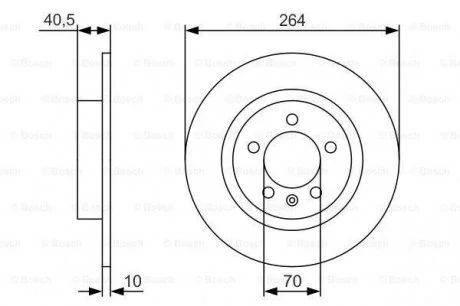 Гальмівний диск OPEL Adam/Corsa R'1,0-1,709>> PR2 BOSCH 0986479S88 (фото 1)
