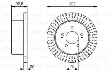 Фото hyundai тормозной диск задн.h-1 02- BOSCH 0986479V26 HYUNDAI Тормозной диск задн.H-1 02- BOSCH 0986479V26