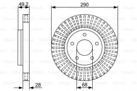 Гальмівний диск NISSAN Quest/Pathfinder \'\'F \'\'3,5 \'\'03>> BOSCH 0986479V48