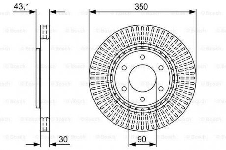 Тормозной диск NISSAN/INFINITI Armada/Titan/QX56 F'5,6'03-10 BOSCH 0986479V51 (фото 1)