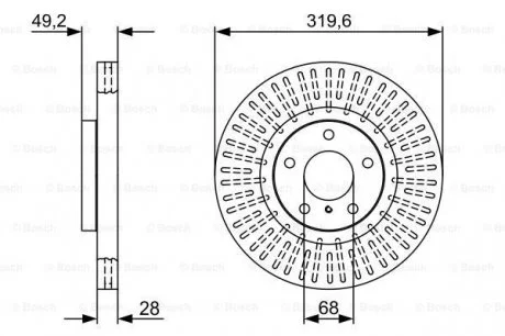 Тормозной диск INFINITI/NISSAN FX35/FX/Maxima F'3,5-4,502-08 BOSCH 0986479V60