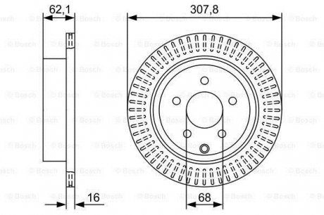 Гальмівний диск INFINITI/NISSAN FX/M/Q70/Q50/JX/QX60/QX70/FX35/Murano/Pathfinder \'\'R \'\'3,5-4,5 \'\'08- BOSCH 0986479W11 (фото 1)