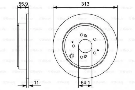 Тормозной диск ACURA/HONDA MDX/MR-V/Pilot 'R' 3,5'05>> BOSCH 0986479W23