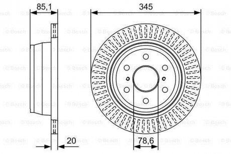 Диск торм. зад. CADILAC ESCALLADE 06- BOSCH 0986479W32