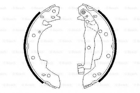 Тормозные колодки барабанные BMW - DE LA CHAPELLE 316/316i/316i Cabrio/318i/318i Cabrio/320i BOSCH 0986487013 (фото 1)