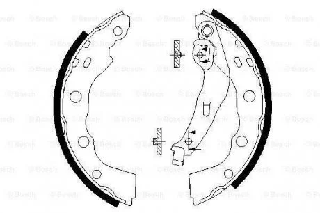 MITSUBISHI Щеки тормозные CARISMA 1.6,1.9TD 99- BOSCH 0986487577