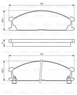 Комплект гальмівних колодок, дискове гальмо BOSCH 0 986 493 480 (фото 1)