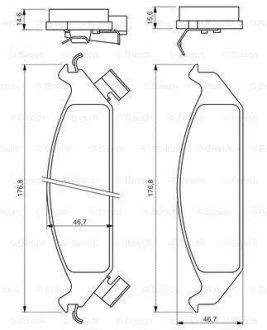 Томозные колодки пер. CHRYSLER STRATUS -01 BOSCH 0986494313 (фото 1)