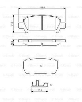 Гальмівні колодки дискові Subaru Forester SF, SG, Impreza "R BOSCH 0986494445