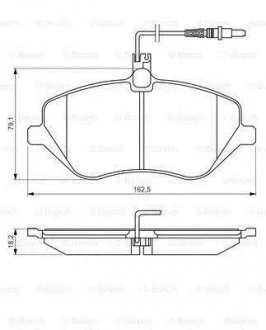 Комплект тормозных колодок, дисковый тормоз BOSCH 0 986 494 484 (фото 1)