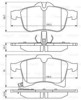 Тормозные колодки перед. OPEL Astra H, Corsa C/D, Combo II BOSCH 0986494513 (фото 1)