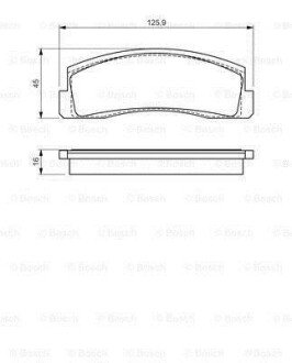 ДИСКОВI КОЛОДКИ ПЕРЕДНI BOSCH 0 986 494 543