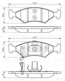 Комплект гальмівних колодок, дискове гальмо BOSCH 0 986 494 547