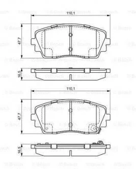 Комплект гальмівних колодок BOSCH 0986494688