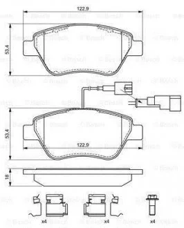 KLOCKI HAMULC. FIAT PUNTO 14- PRZ?D BOSCH 0986494698 (фото 1)